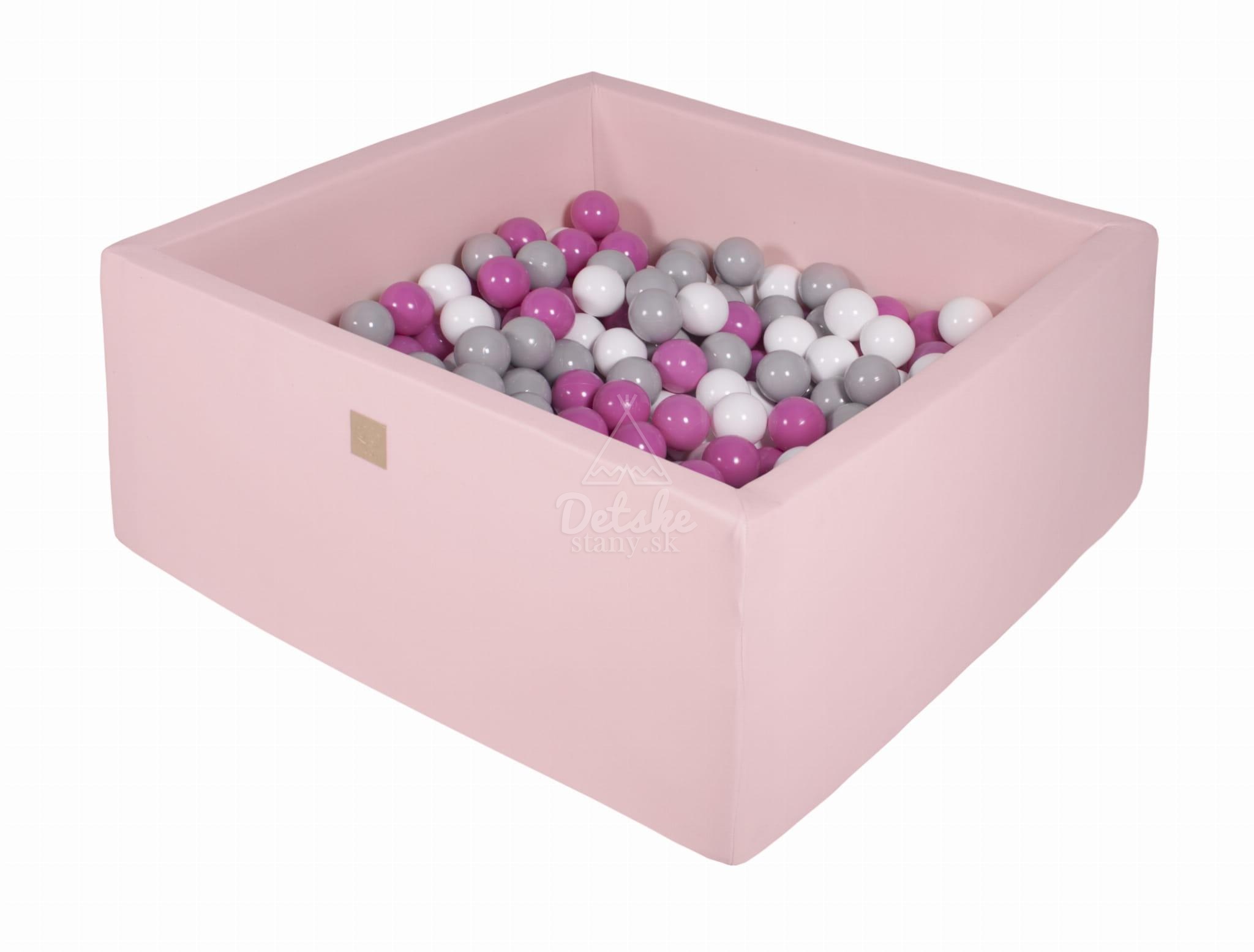 Štvorcový detský suchý bazén MeowBaby® bez guličiek (90x90x40cm) - púdrovo ružový