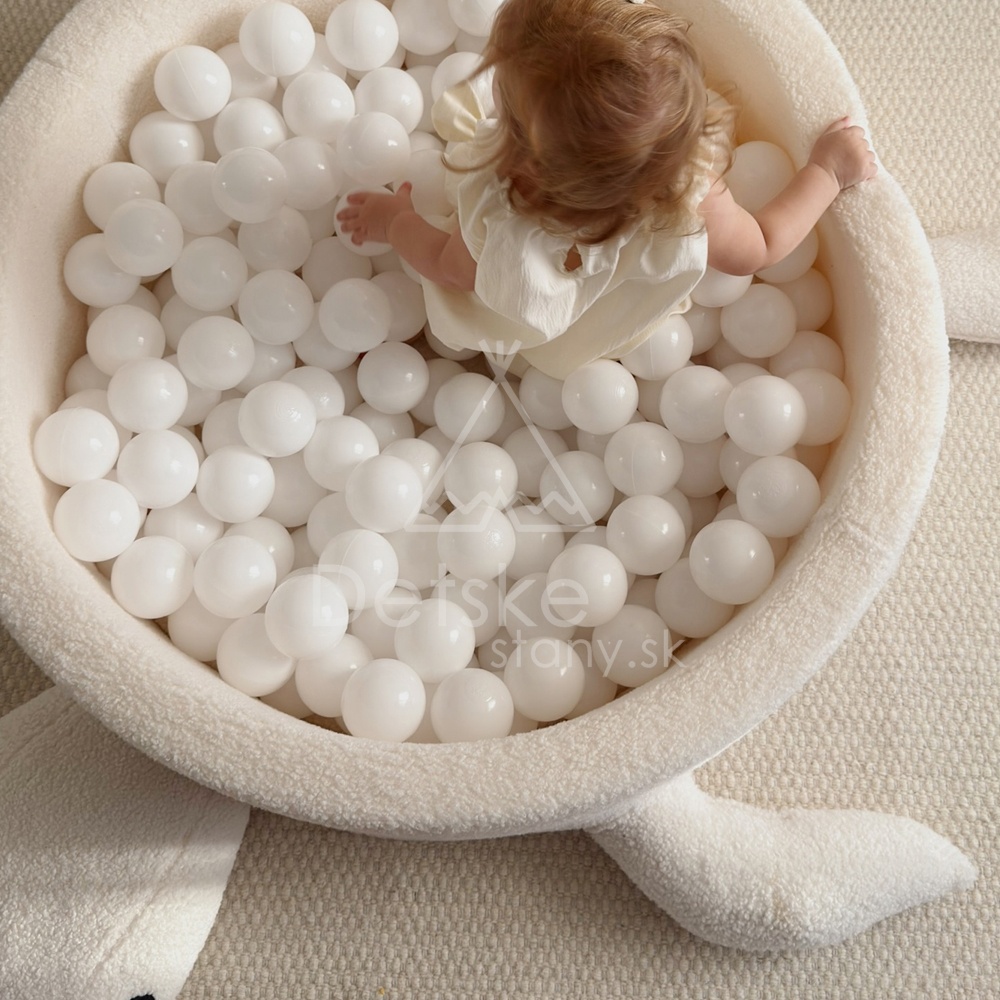 Detský suchý bazén Turtle EXCLUSIVE Boucle s guličkami 200 ks (ø 90cm) soft PINK