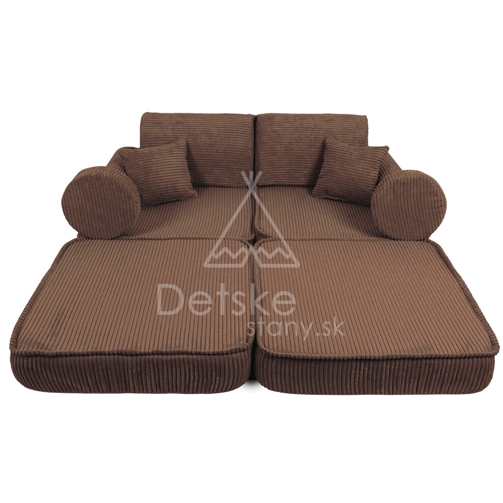 Variabilná pohovka / bunker - SOFA PLUS Corduroy Estetic - BROWN 120 cm