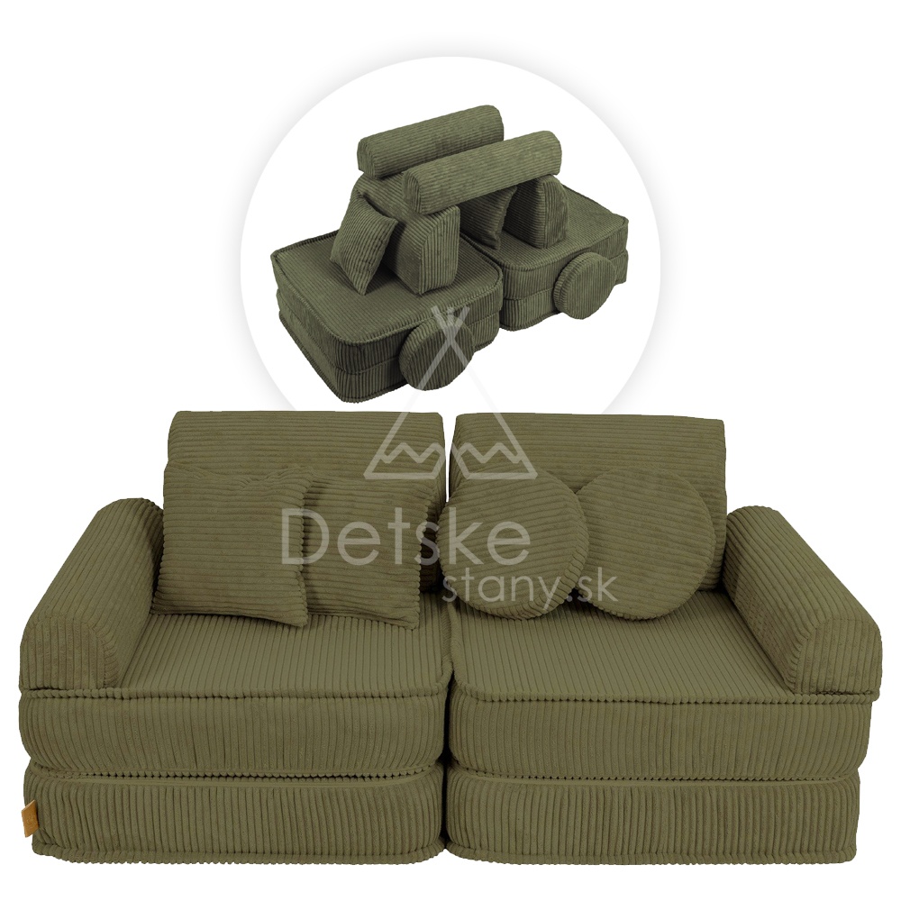 Variabilná pohovka / bunker - SOFA PLUS Corduroy Estetic - KHAKI 120 cm