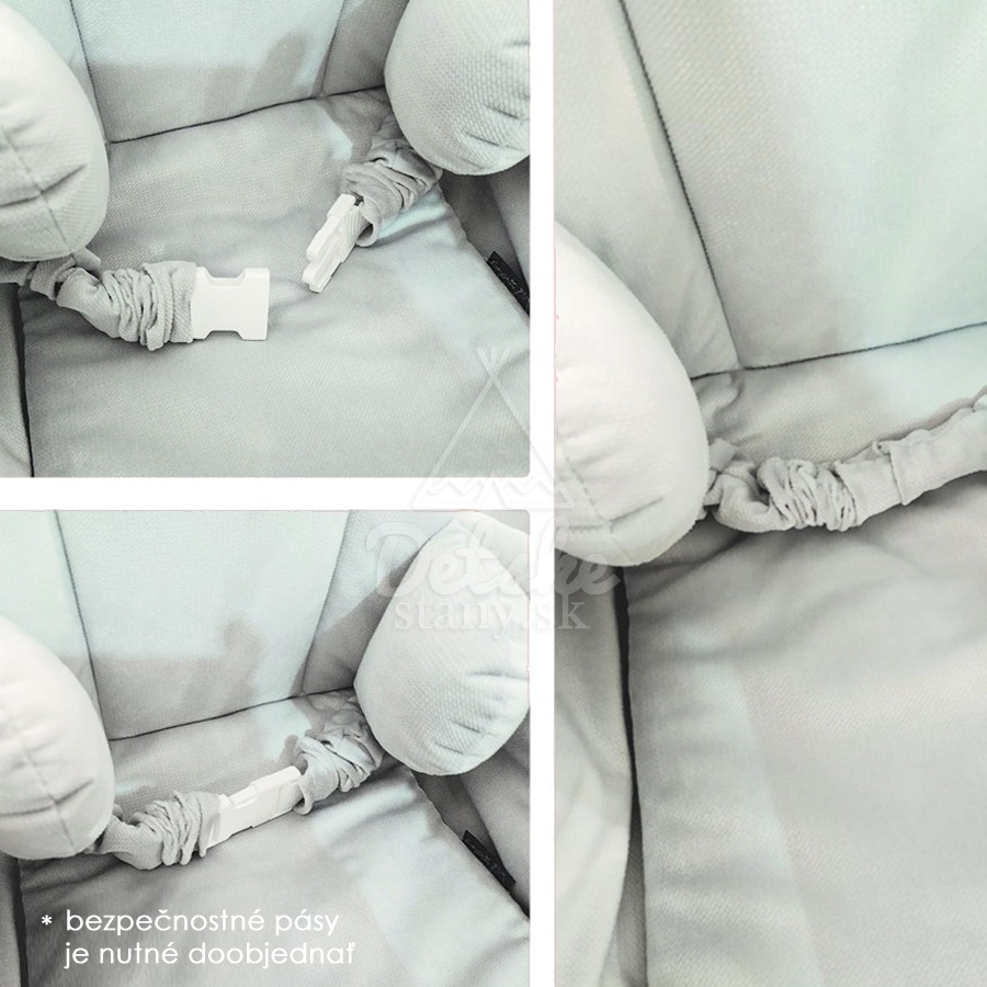 Detská hojdačka s operadlom pre dvojičky Mouse - SKY gray