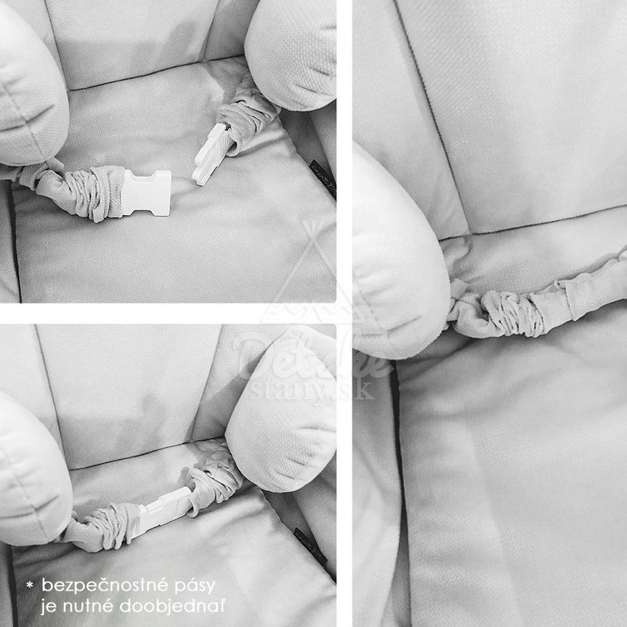 Detská hojdačka s operadlom pre dvojičky Mouse - GRAY