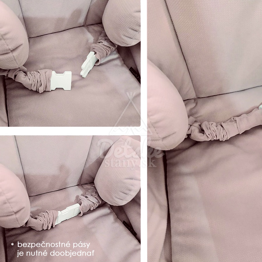Detská hojdačka s operadlom pre dvojičky Mouse - sepia ROSE