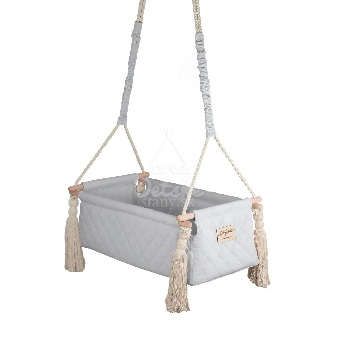 Závesná kolíska pre novorodencov na lanách NewBorn Swing - Grey